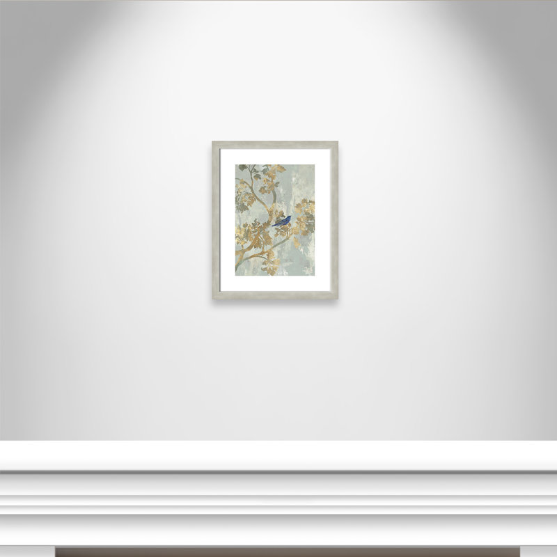 Gaurangi Blue Bird' Framed Print, Warm Silver Frame
