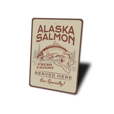 Alaska Salmon Aluminum Sign