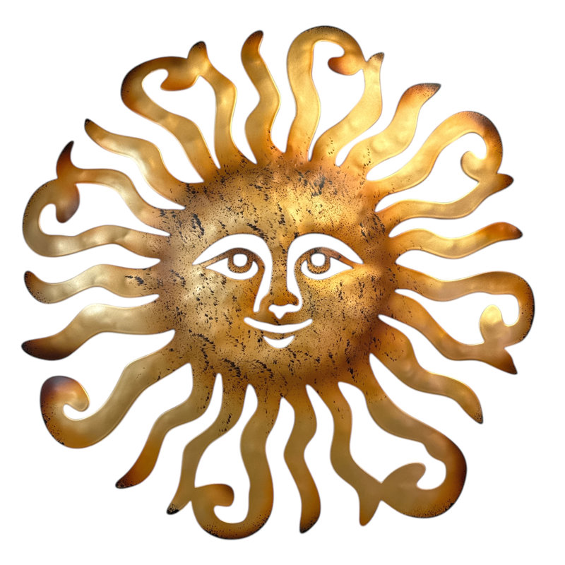 Metal Gold Sun Face