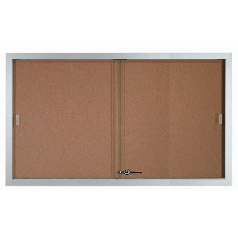 Tableau d'affichage mural fermé, H 36 po x l 60 po, Clair satiné anodisé