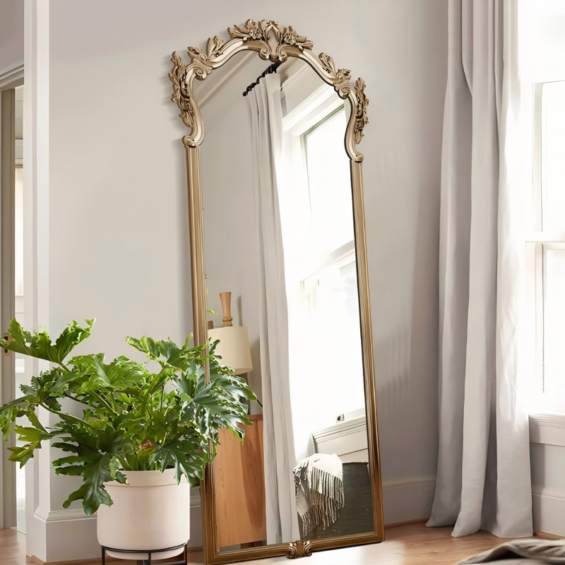Retro Carved Design Floor-Length Mirror, 78.74" x 39.37"