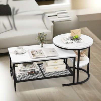 Bastidas 2 Piece Nest of Tables Coffee End Side Table Living Room