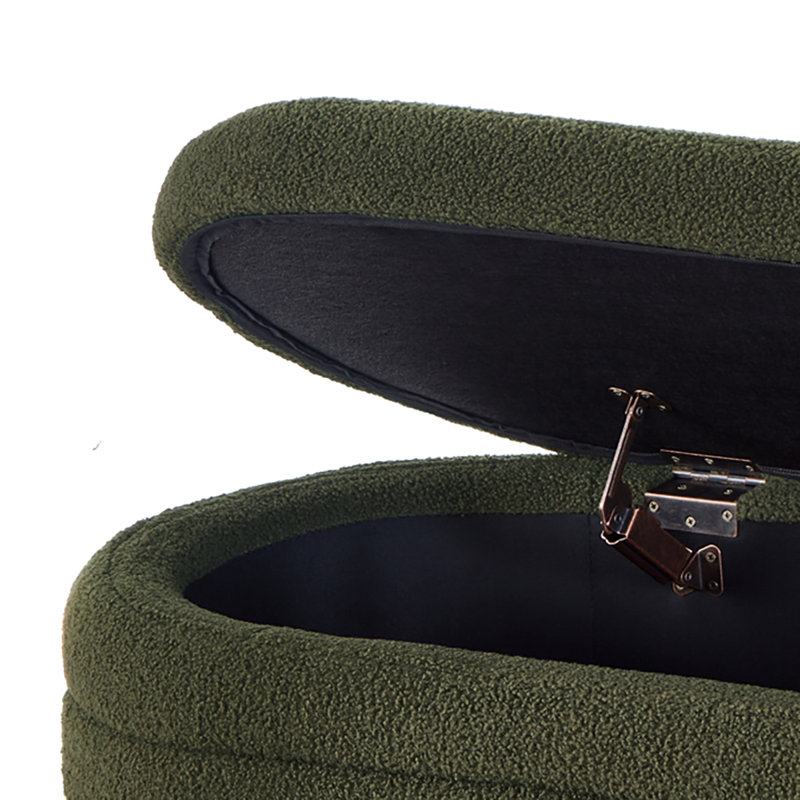 Banc de rangement rembourré Classic, Vert foncé