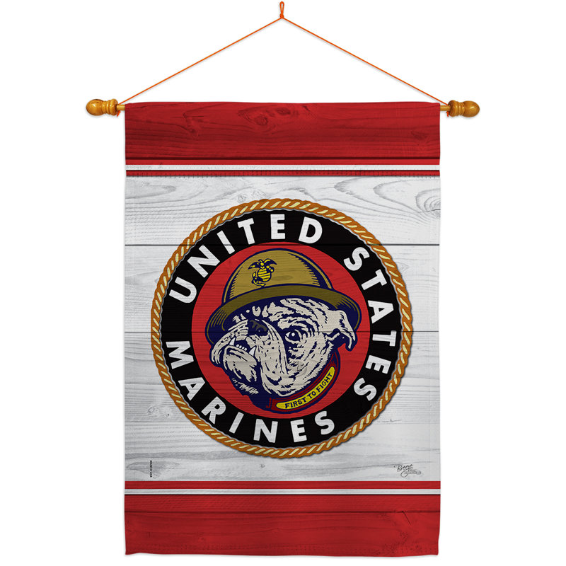 Bulldog marin-les goujons décoratifs à 2 faces 40 x 40 po ensemble de drapeaux en polyester