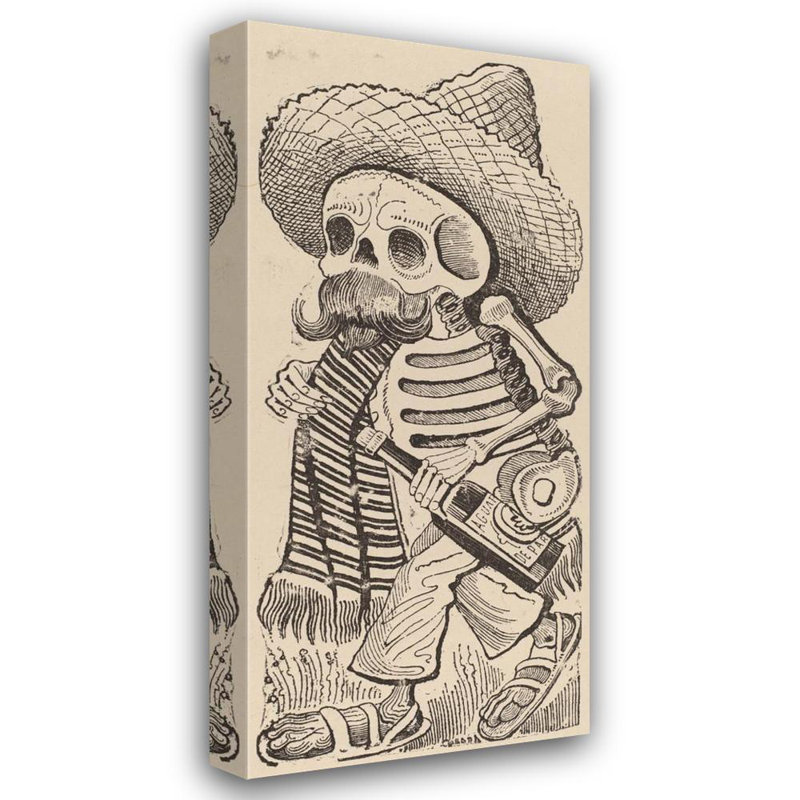 "Calavera Maderista" par José Guadalupe Posada - Toile tendue avec châssis, H 24 po x l 17 po