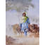 Une peinture de campagne - Berger avec mouton | Aquarelle | Par Rajib Agarwal