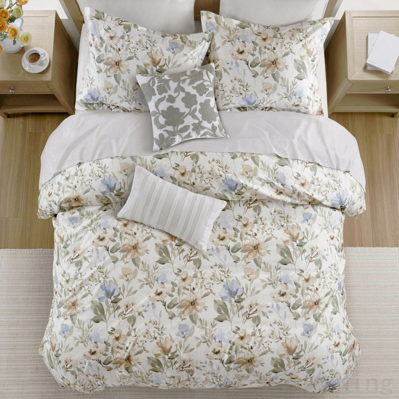 Ensemble de housse de couette en satin de coton 5PCS