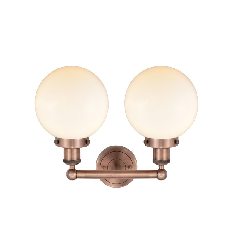 Alphonsa 2 - Light Dimmable Vanity Light, Matte White, Antique Copper