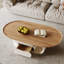 Table basse ovale moderne simple crème-105866276