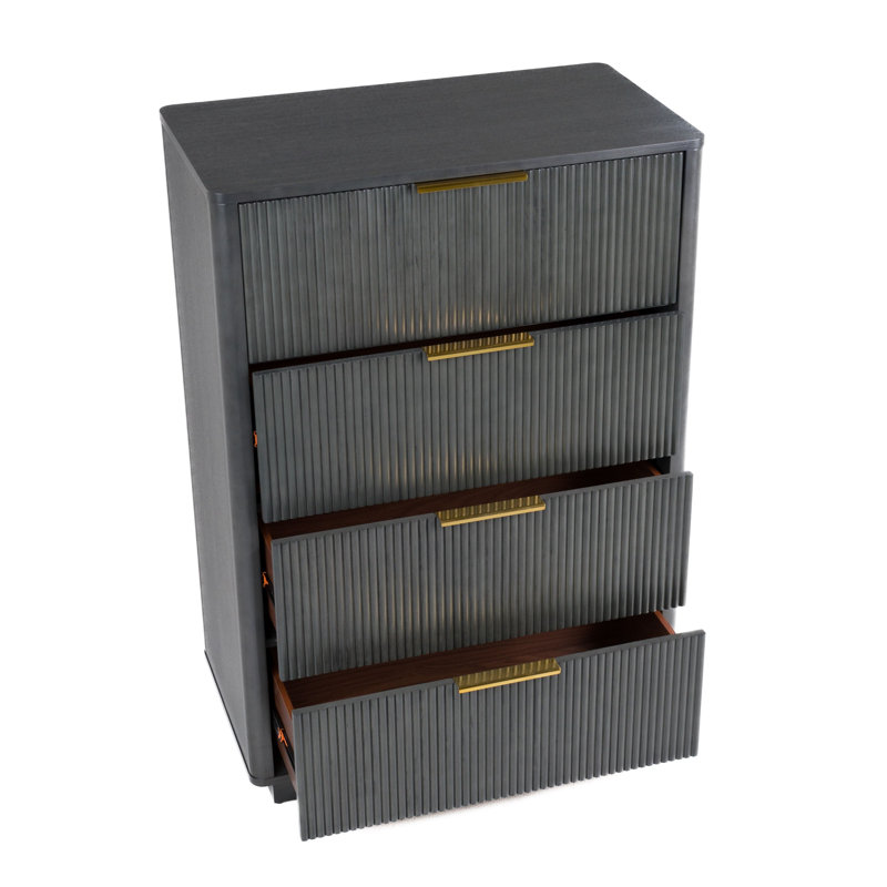 Commode 4 tiroirs Akira, Gris délavé