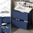 Blue 30" Freestanding Bathroom Vanity With Dual System, Spill Hole And -Proof Structure Ceramic Sink, Extension Drawers, Soft Close Slides, Fluted Design Smart Storage Innovation-1776649239