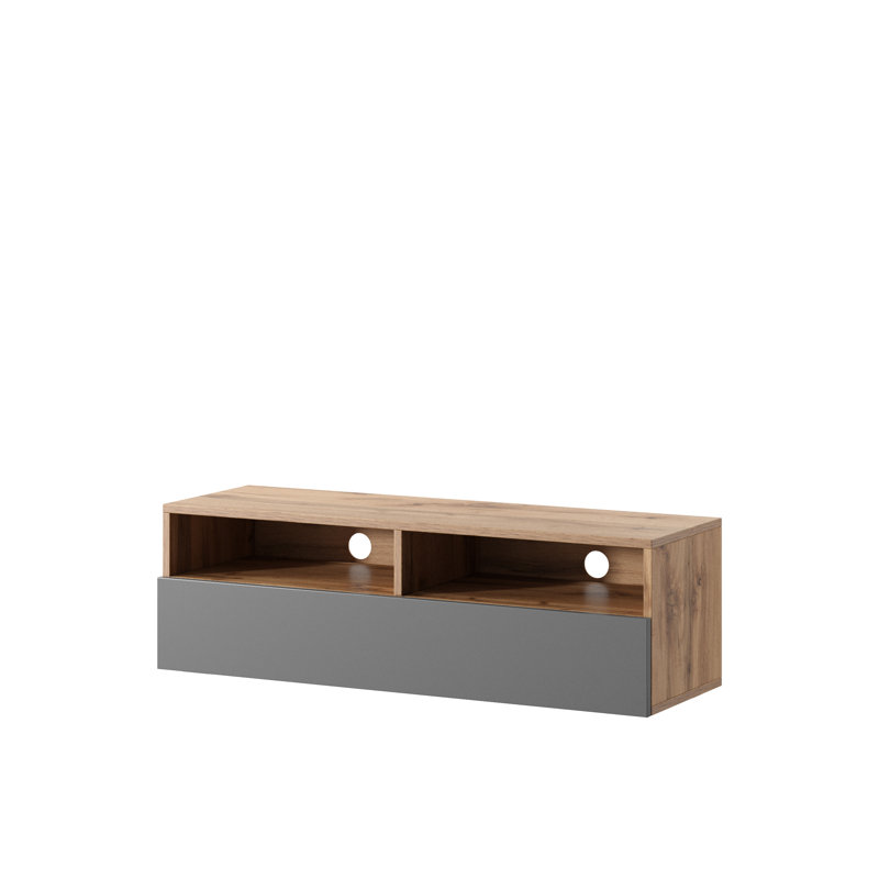 Rodley Unfinished TV Stand for TVs up to 42", Wotan Oak/Grey Gloss