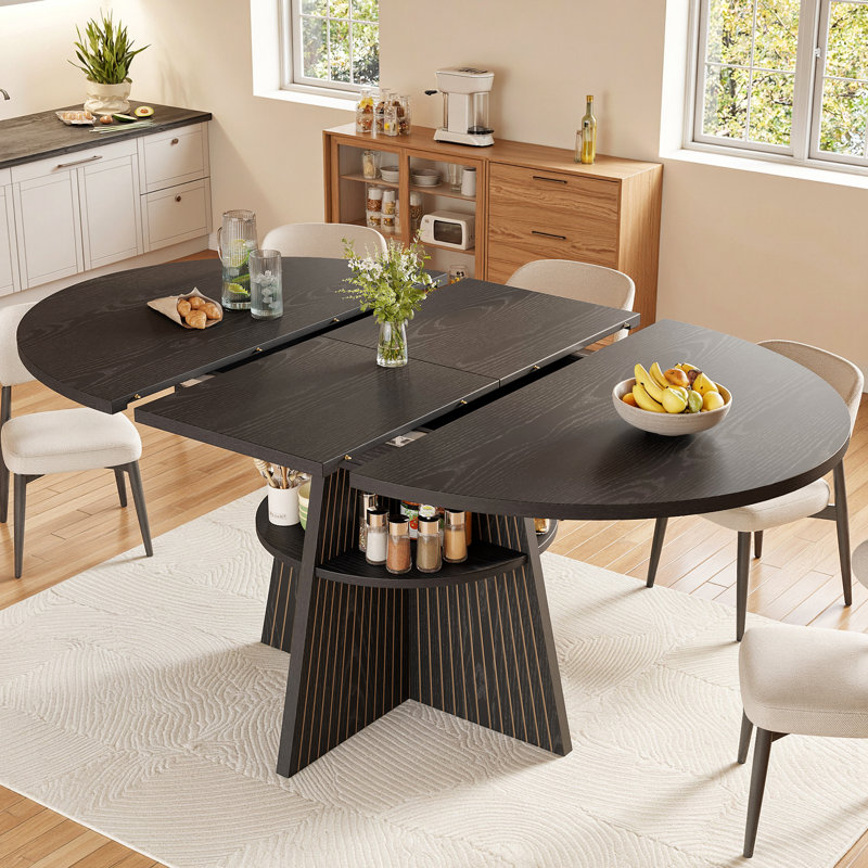 110 cm Extendable Dining Table, Black