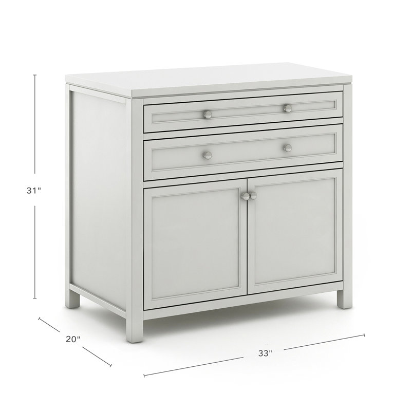 Gray Wooden Kids' Artwork Storage Cabinet with Drawers