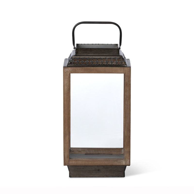 Lanterne rustique en bois, L 9 po x l 7,5 po x H 20,75 po