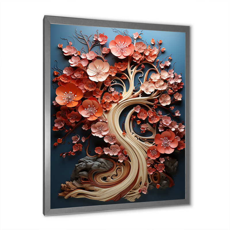 Coral Tree Harmony II, reproduction d'art sur toile, Cadre simple argenté, H 44 po x l 34 po x P 1,5 po