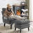 Elandra Upholstered Accent Chair and Ottoman, with 5 Level Adjustable Backrest-695442977