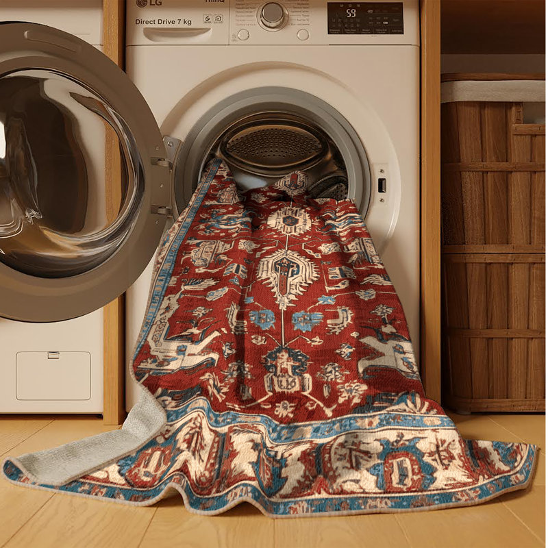 Tapis brun lavable à la machine, Rectangulaire 7 pi x 10 pi