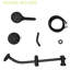 Douche à main 8 po et pomme de douche à pluie 4,7 po, noir mat, tringle réglable et support double, tuyau-121320296