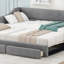Lit de jour simple tapissier très grand avec deux tiroirs, gris-1739303655