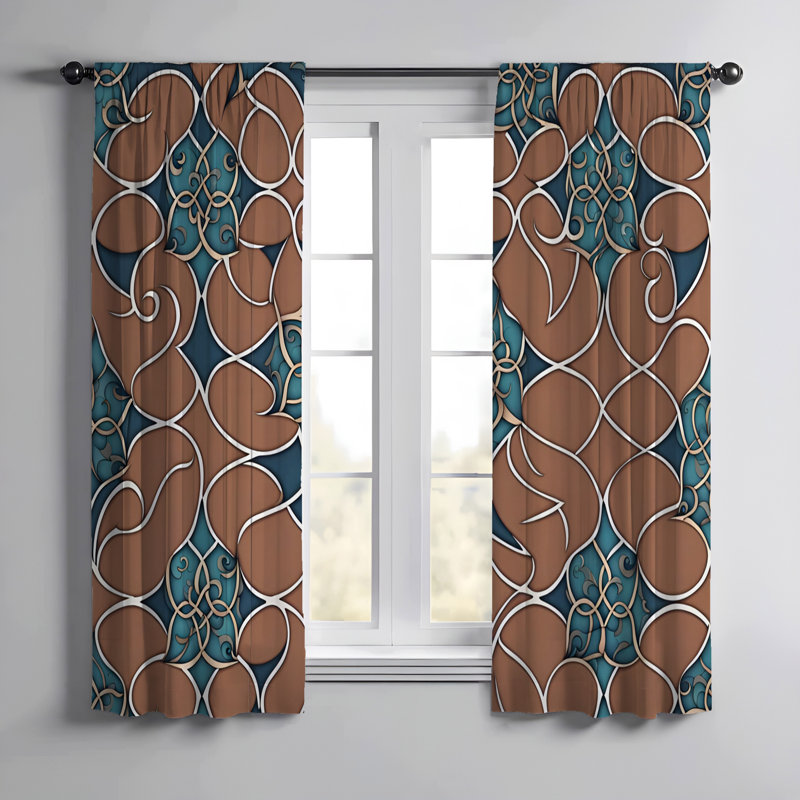 Rrahman Semi Sheer Curtain Pair, 40" W x 52" L