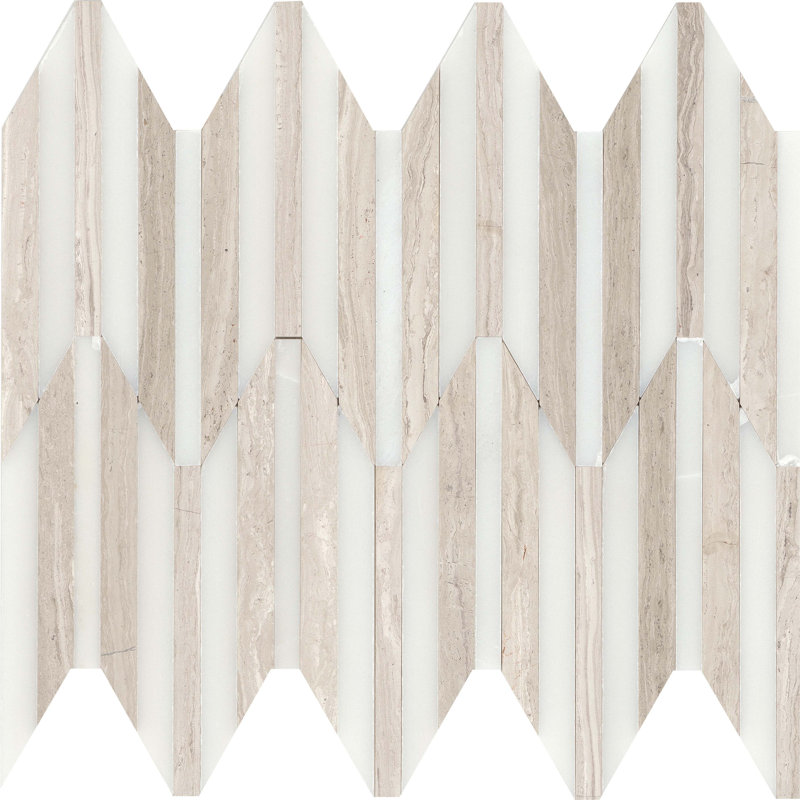 Bizou™ 10 x 12 in. Marble Decorative Accent Tile, White/Cream