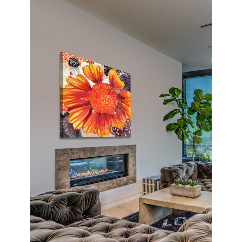« couvertures fleur » par evelia, reproduction d’art sur toile tendue, H 32 po x l 32 po x P 1,5 po