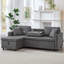 3 Seater Linen Sofa Bed-365104658
