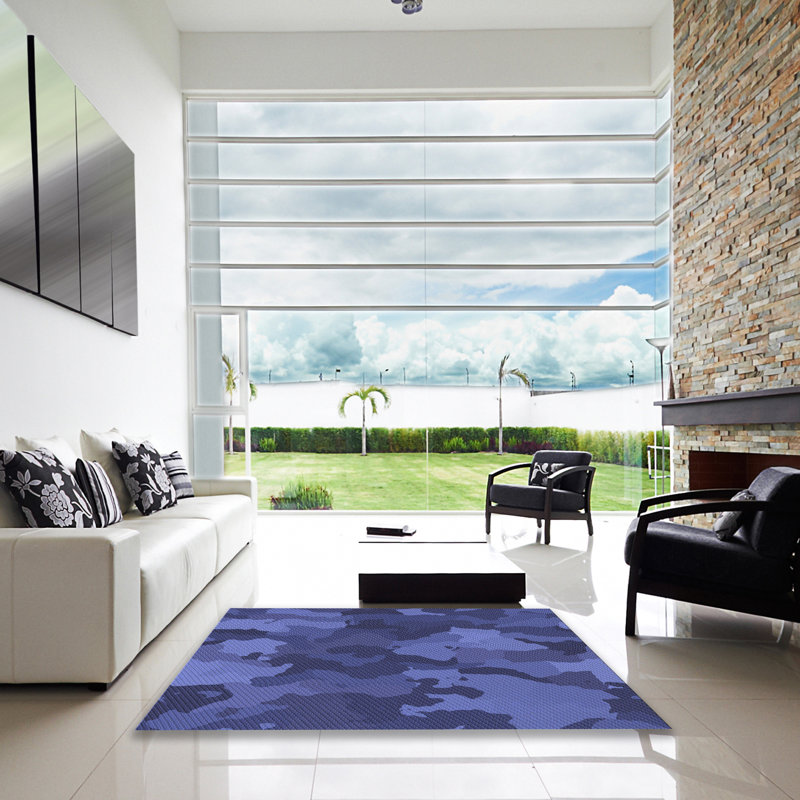 Performance Wool Camouflage Indoor Rug, Square 3'