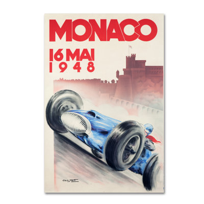 Monaco par Lantern Press, reproduction d'art graphique sur toile