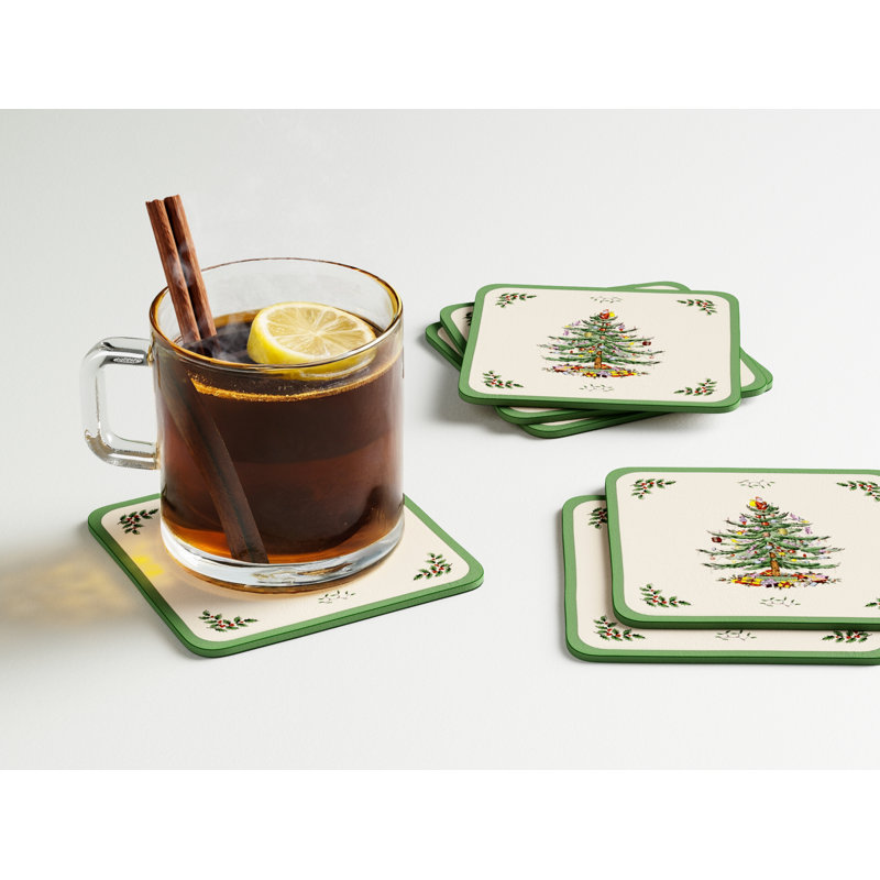Pimpernel Christmas Tree Coasters 4"X 4"
