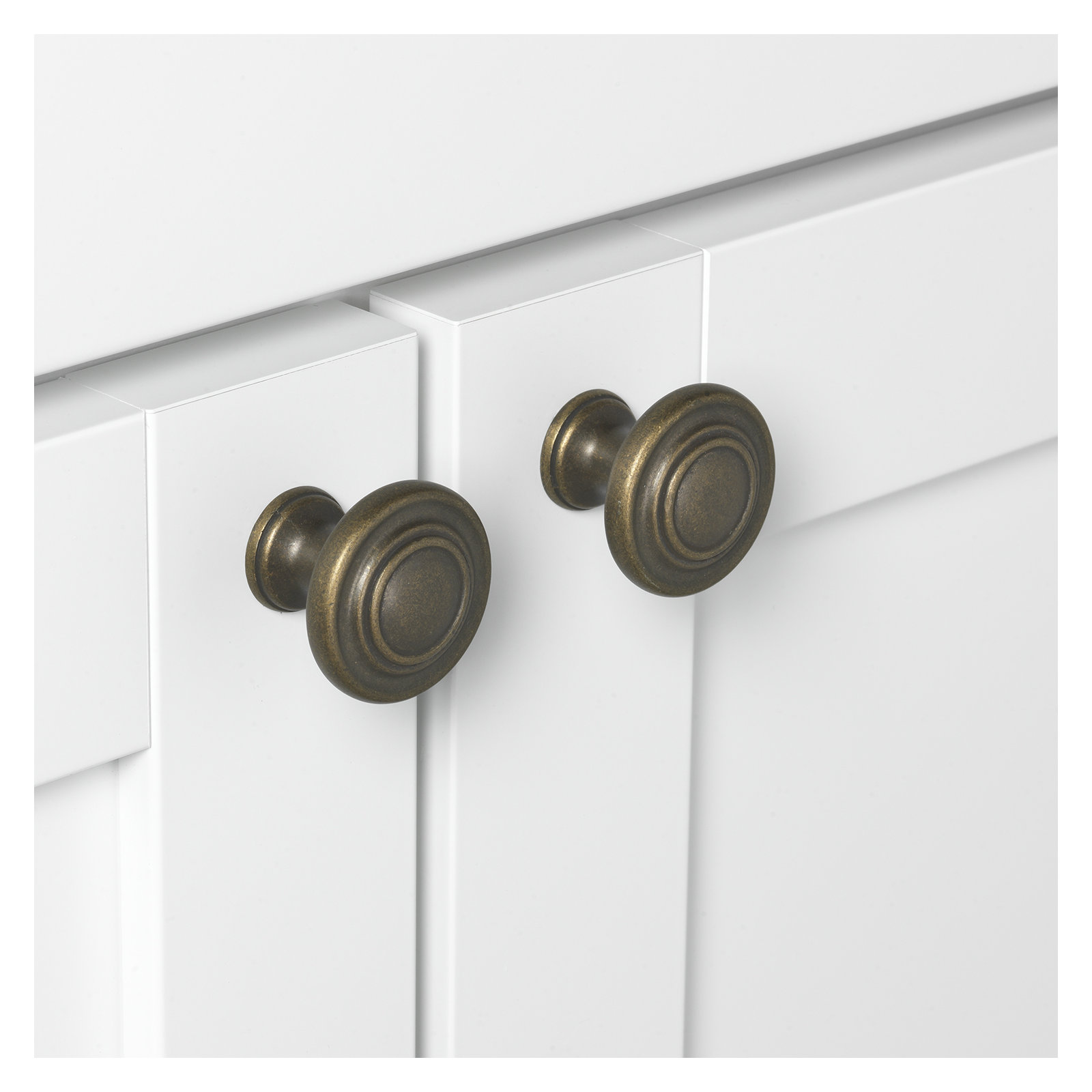 Mushroom Knob Multipack, Antique Brass