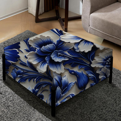 Grand repose-pieds carré Cobalt Blue