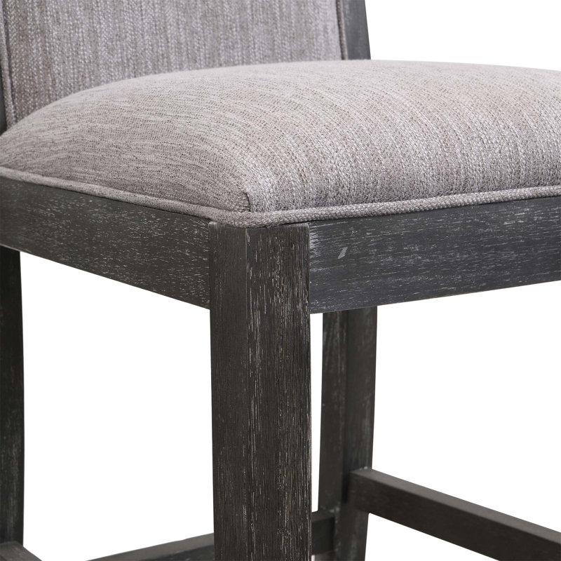Ensemble de 2 tabourets de bar de 30,5 pouces de hauteur, structure en bois d'hévéa avec coussin en tissu éponge, élégant et confortable pour la cuisine et la salle à manger