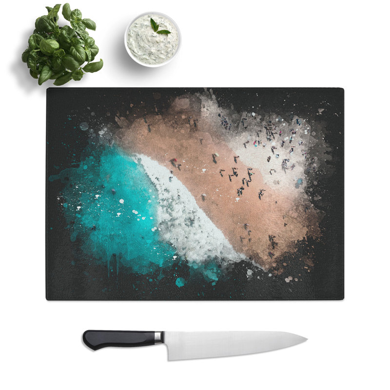Tempered Glass Bondi Beach Australia Chopping Board, 20 cm x 28.5 cm