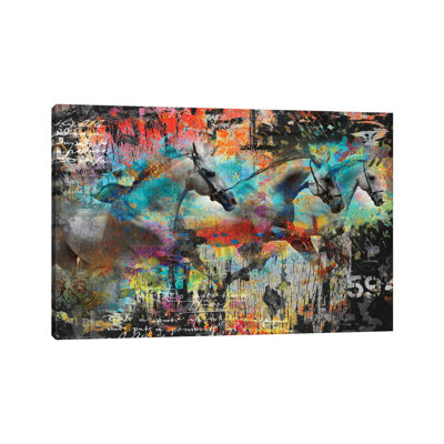 Horses 1 Piece Wrapped Canvas Painting