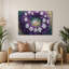 Art mural en métal botanique clématite mauve-686825970