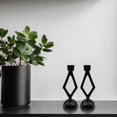 8" H Aluminum Taper Candlesticks