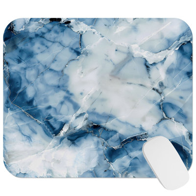 Abstract Blue Marble Geode Crystal I Modern Gaming Cute Office Laptop Desk Pad Gift Mat Square Rectangle Non-Slip Mousepad