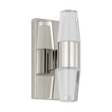 Sean Lavin Lassell 2-light single short wall sconce in natural brass finish with crystal shades