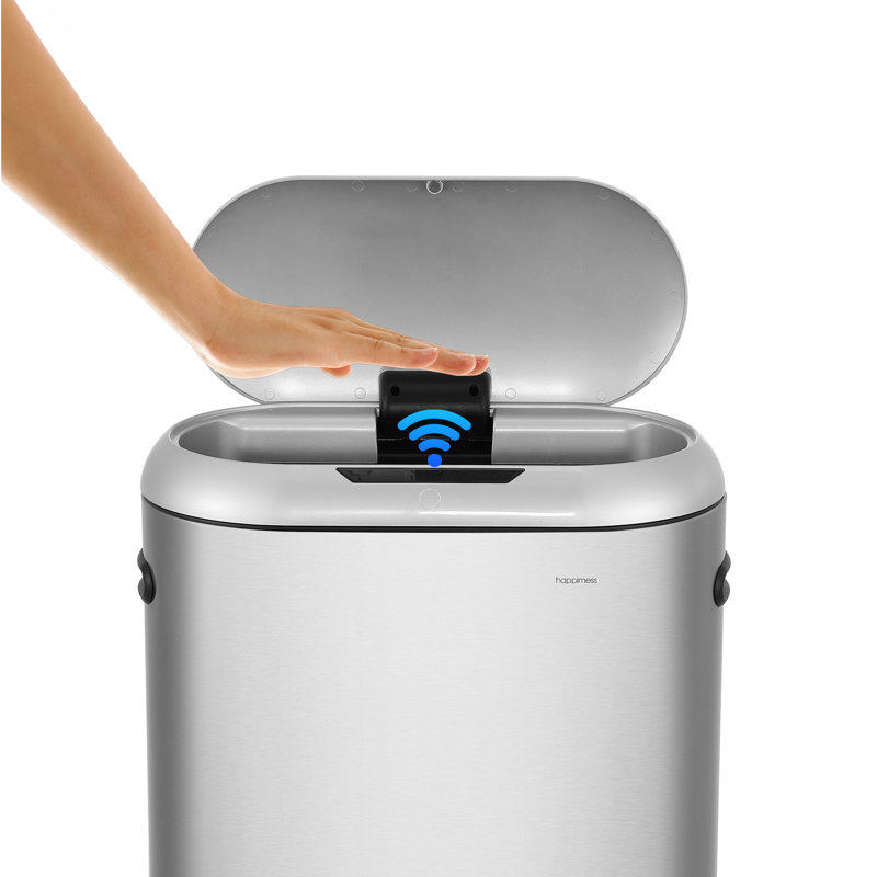Robo Kitchen Trash Can - 13.2 Gallons, Platinum Silver