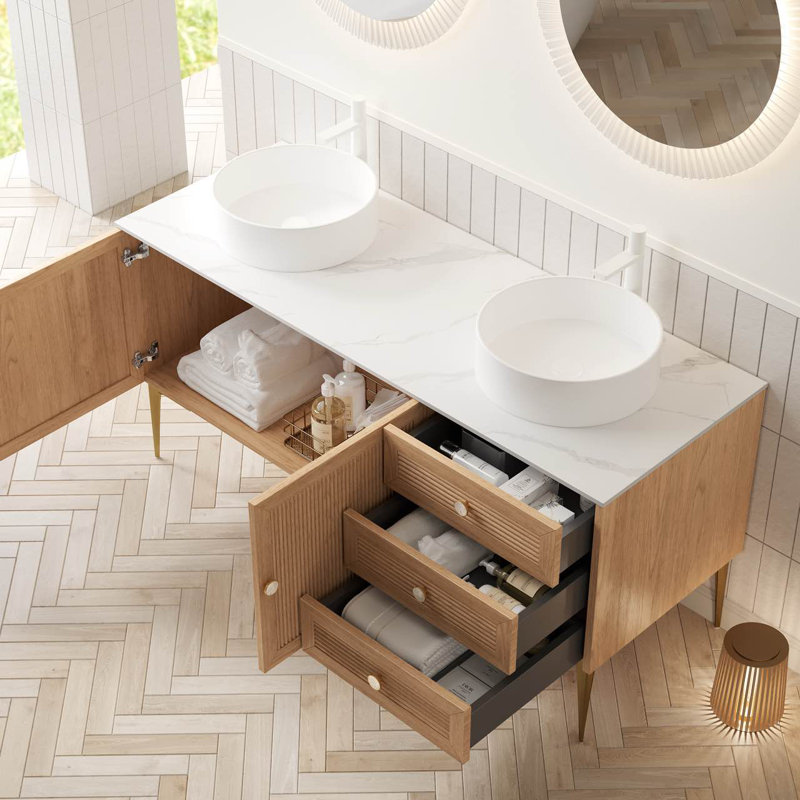 Ensemble de meuble-lavabo double 60 po Polad