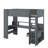 Gaming Loft Bed With Desk, Multi-Storage Shelves, LED And Charging Station-357985166