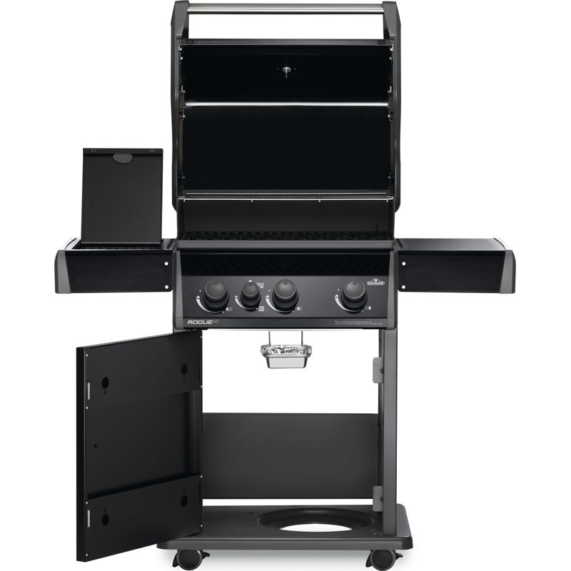 Barbecue au propane liquide autoportant à 3 brûleurs 51 000 BTU avec armoire Napoleon Rogue XT, Noir, Gaz naturel