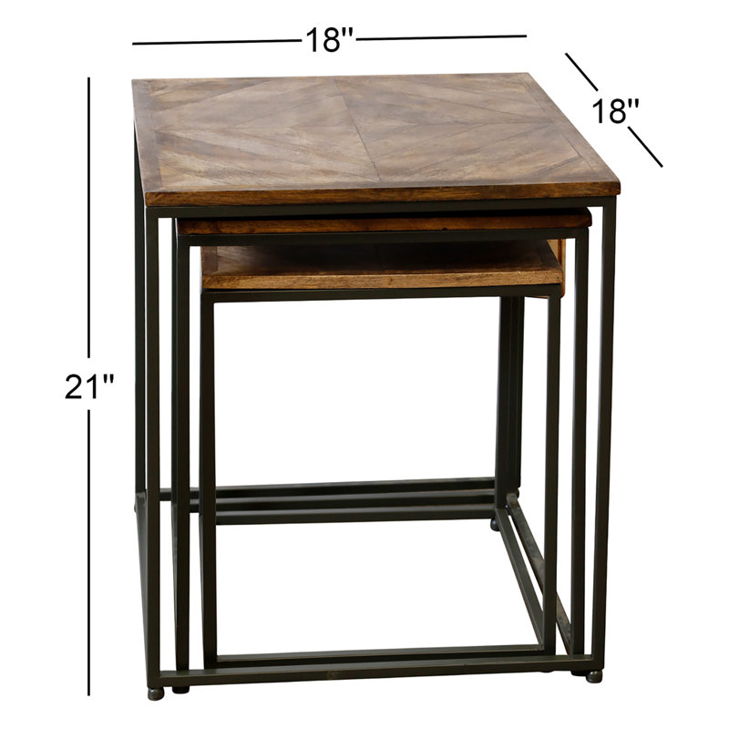 Amaliya Solid Wood Top Nesting Tables