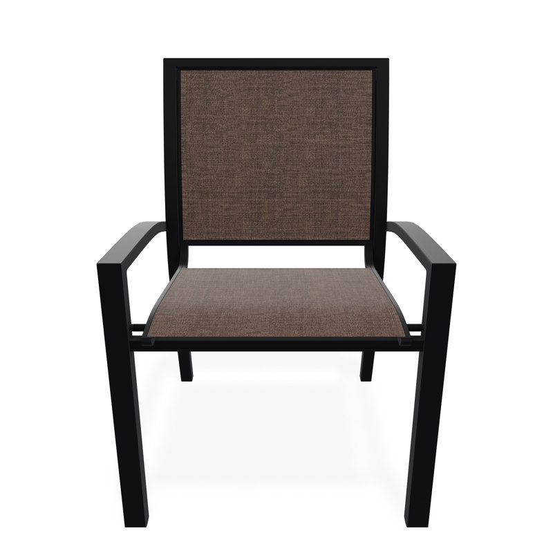 Kendall Outdoor Dining Chair, Black, Mocha Sunbrella®