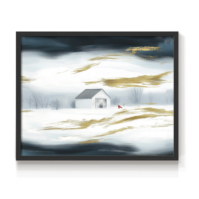 Chirstmas Art-CCXIX -Framed Print - Restickable, H 22 po x l 28 po, Noir