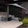 8' Square Medium Cantilever Umbrella Aluminum Offset with Base and 360-degree Rotation