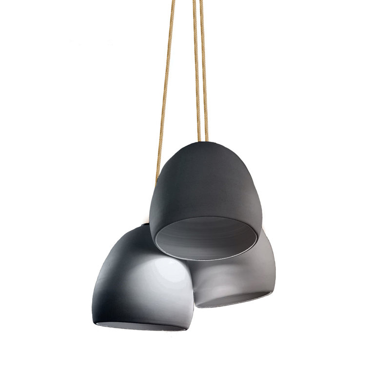 Plafonnier en dôme à 3 lumières, Incandescent, Laiton, H 140 po