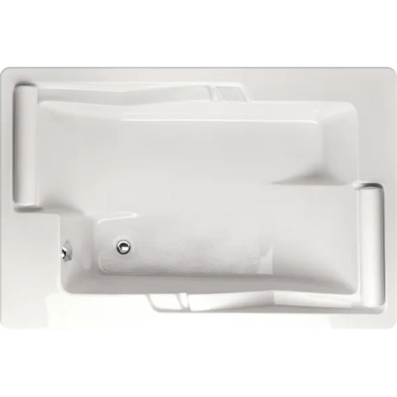 Ashley 72'' L Soaking Bathtub, White, Matte Black